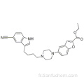 Acide 2-benzofurancarboxylique, ester de l&#39;éthyle 5- [4- [4- (5-cyano-1H-indol-3-yl) butyl] -1-pipérazinyl], CAS 163521-11-7